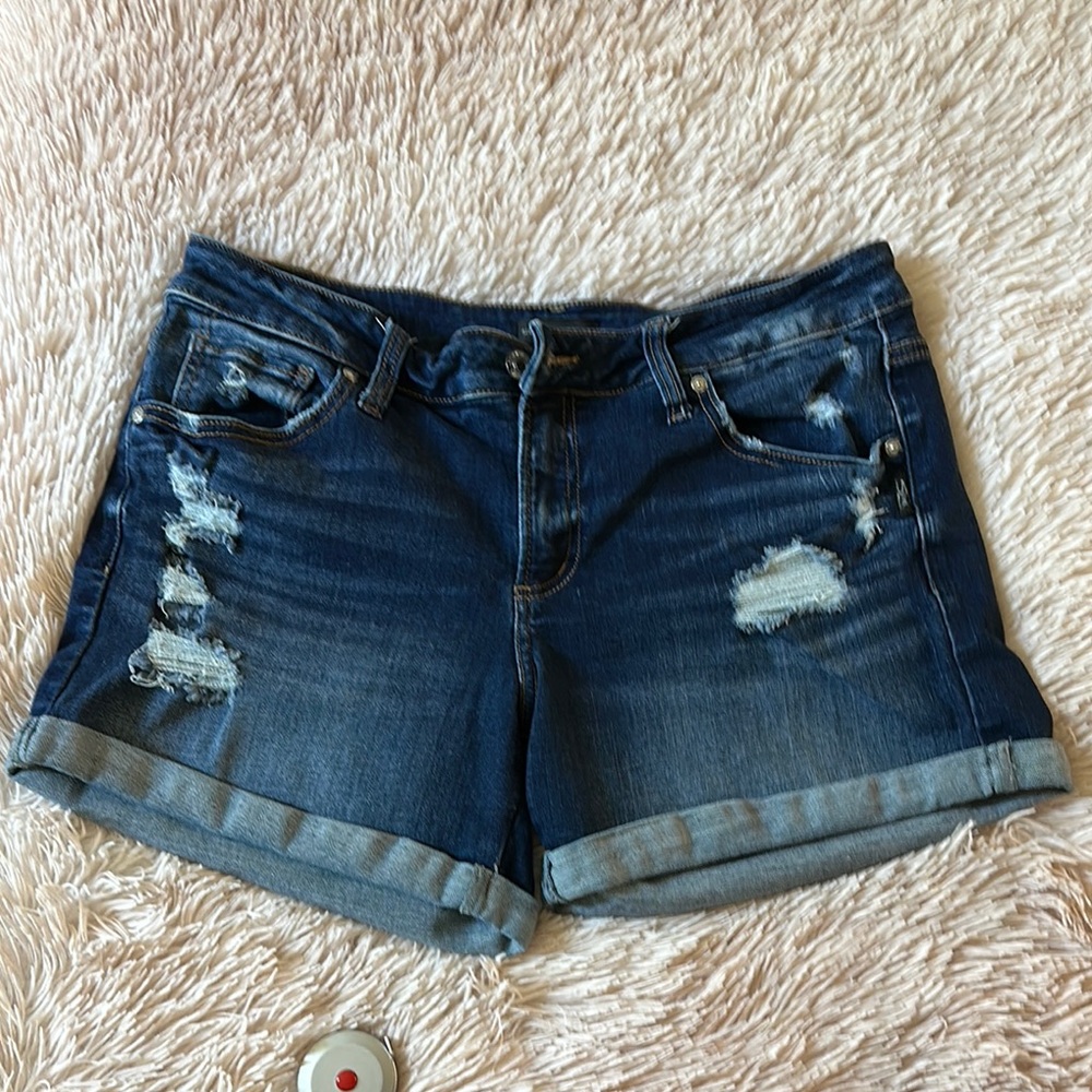 Silver Jeans Blue Distressed Jean Shorts